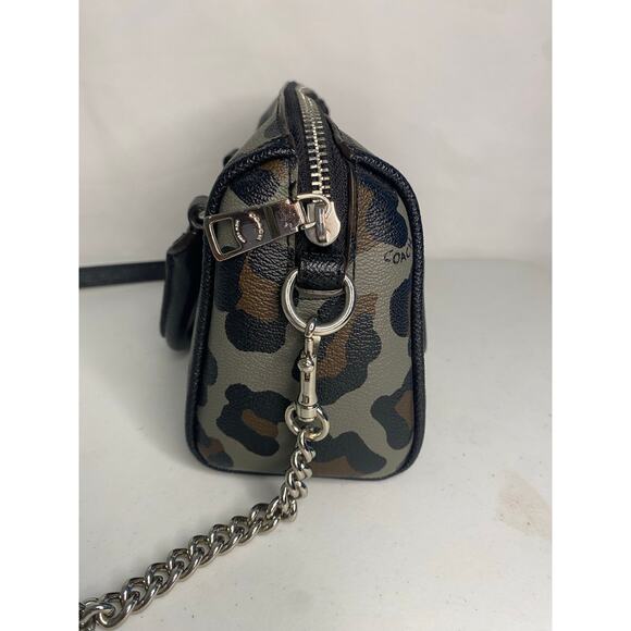 Coach Mini Bennett Satchel Ocelot Print Crossbody Handbag Grey Classic Small - Picture 2 of 16